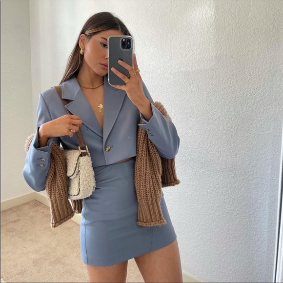 Zara Skirts Zara Bloggers Favorite 2piece Blazer Skirt Set Poshmark